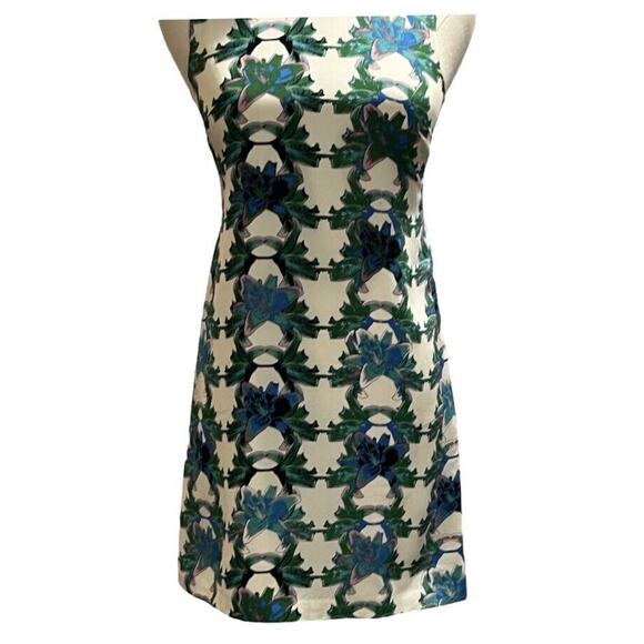 M Missoni Multicolor Blue Green Floral Silk Sleeveless Mini Dress 36/US 6/Small - Picture 12 of 15